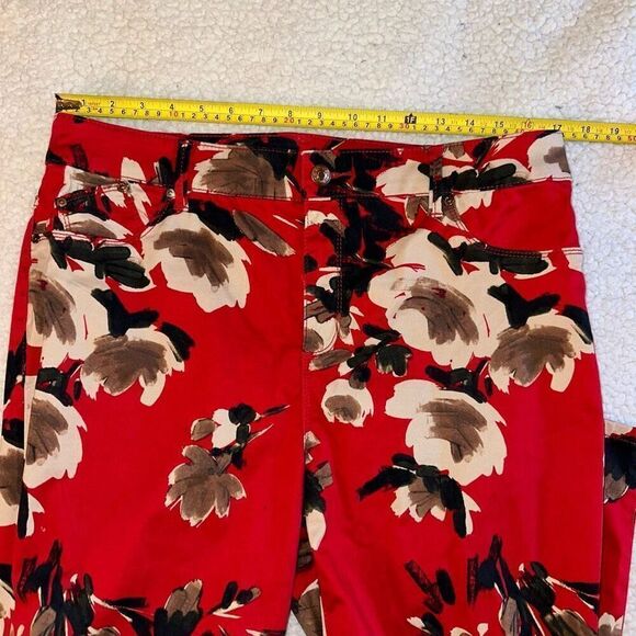 Chicos Women’s Platinum Jegging Pants Red Tan Floral Pattern Size 2 (Womens Size - Picture 9 of 12